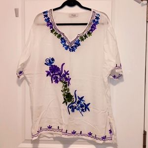 On the Plus side by Making it Big Embroidered Cotton Tunic 3X
